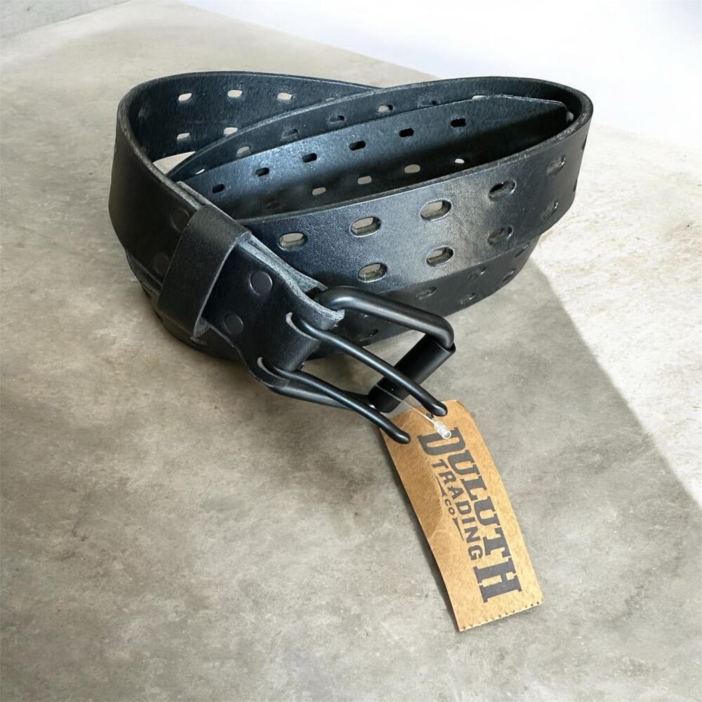 Duluth Trading Black Leather Holier Work Belt size 046